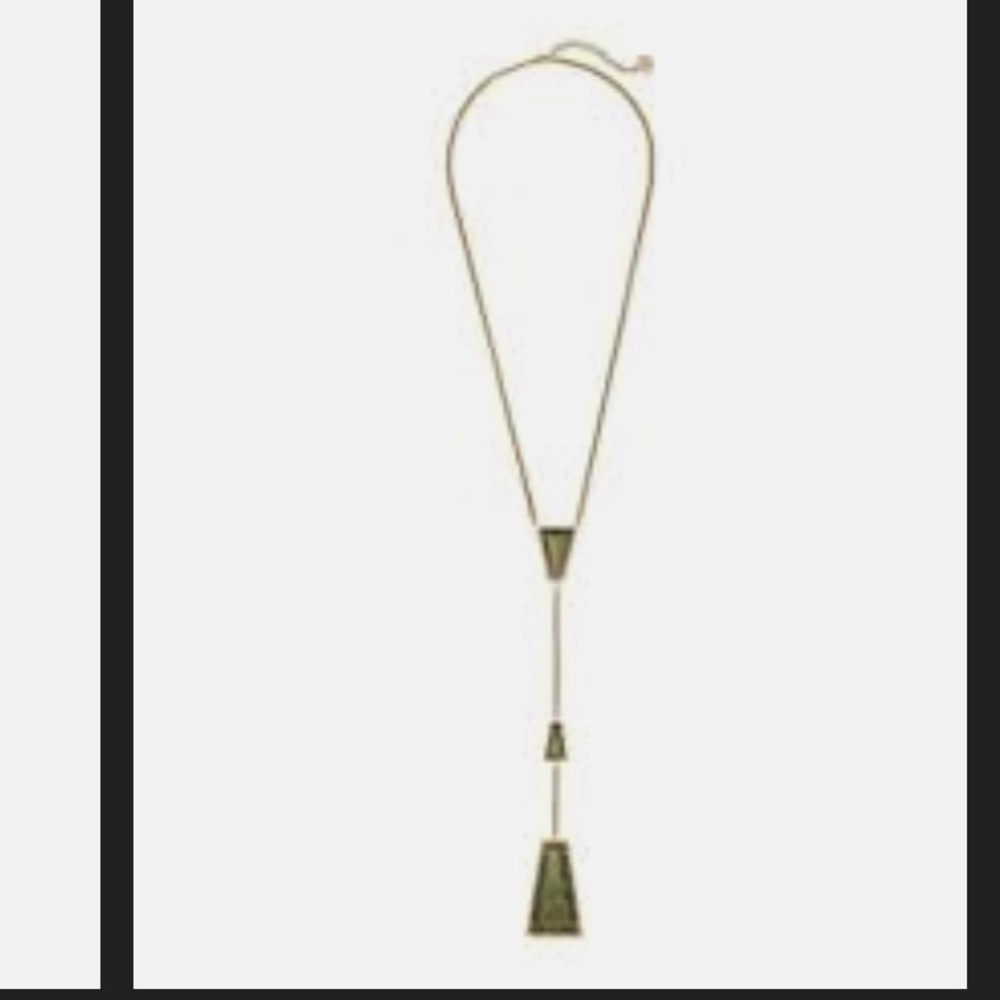 Kendra Scott Epidote & Gold-Plated Geometric Collins Lariat Necklace